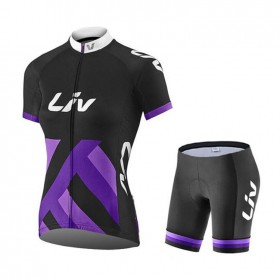 Set Wielershirt + Fietsbroek Kort 2017 CCC Liv Dames N002